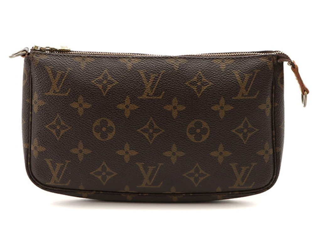 LOUIS VUITTON Pochette Accessoires Pouch Clutch Monogram Long Shoulder Strap